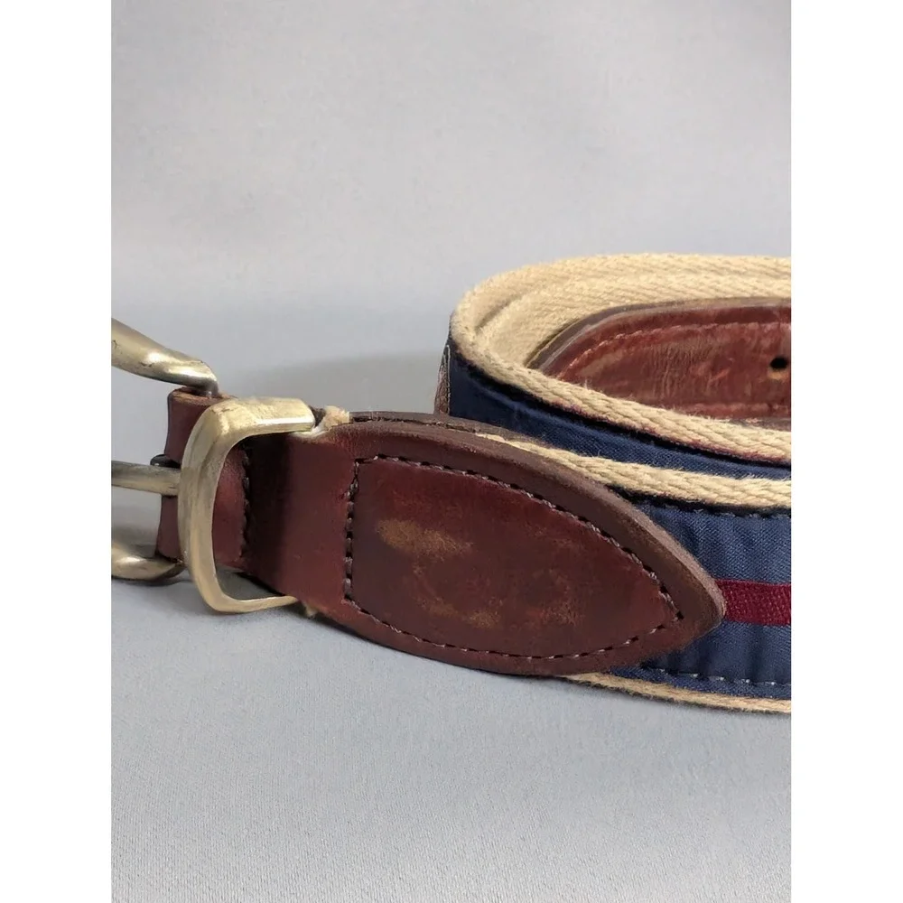 Vintage YRI Minikahda Club Belt Mens 30 Canvas Ribbon Golf